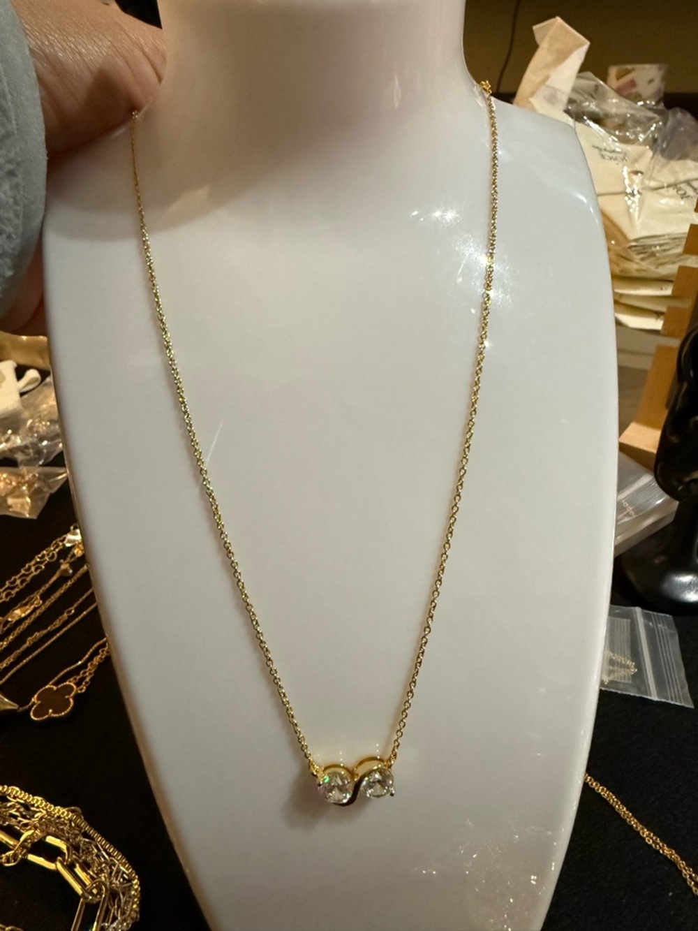 Gold-Tone Special Zircon Pendant Necklace - Elegant Women's Jewelry